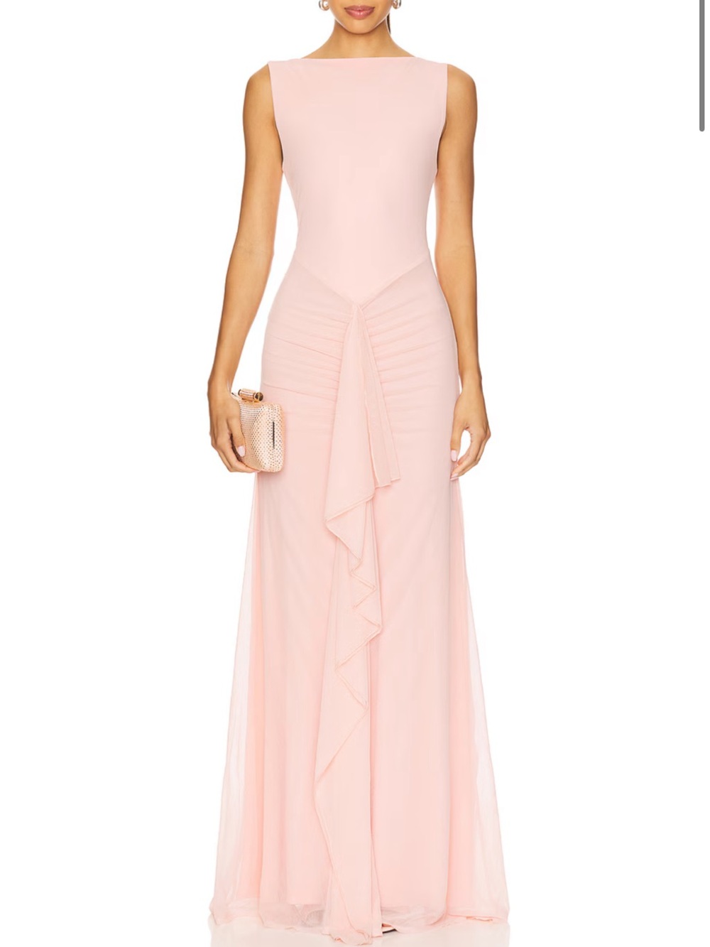 Ellie Maxi Dress Baby Pink Lovers & Friends Revolve Dress Gown Size Medium